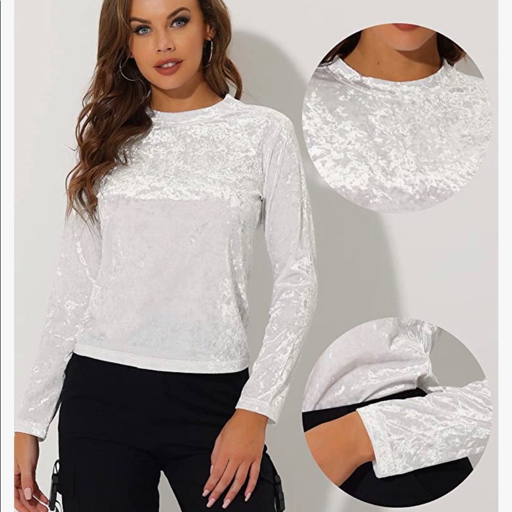 Velvet long sleeve top